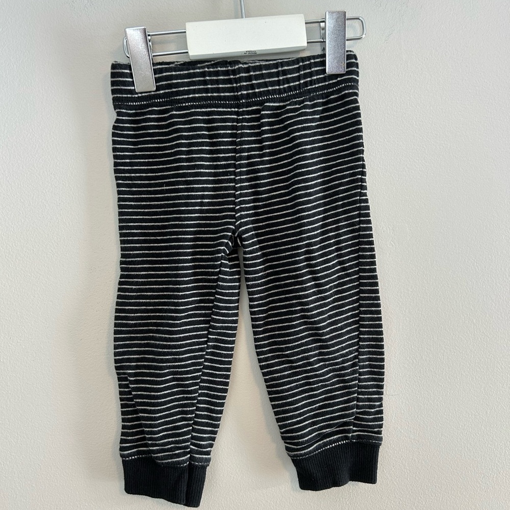 (3/$20) Carter's 12m Black and White Striped joggers pants